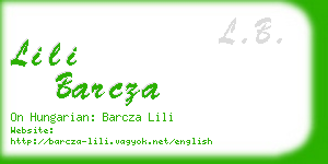 lili barcza business card